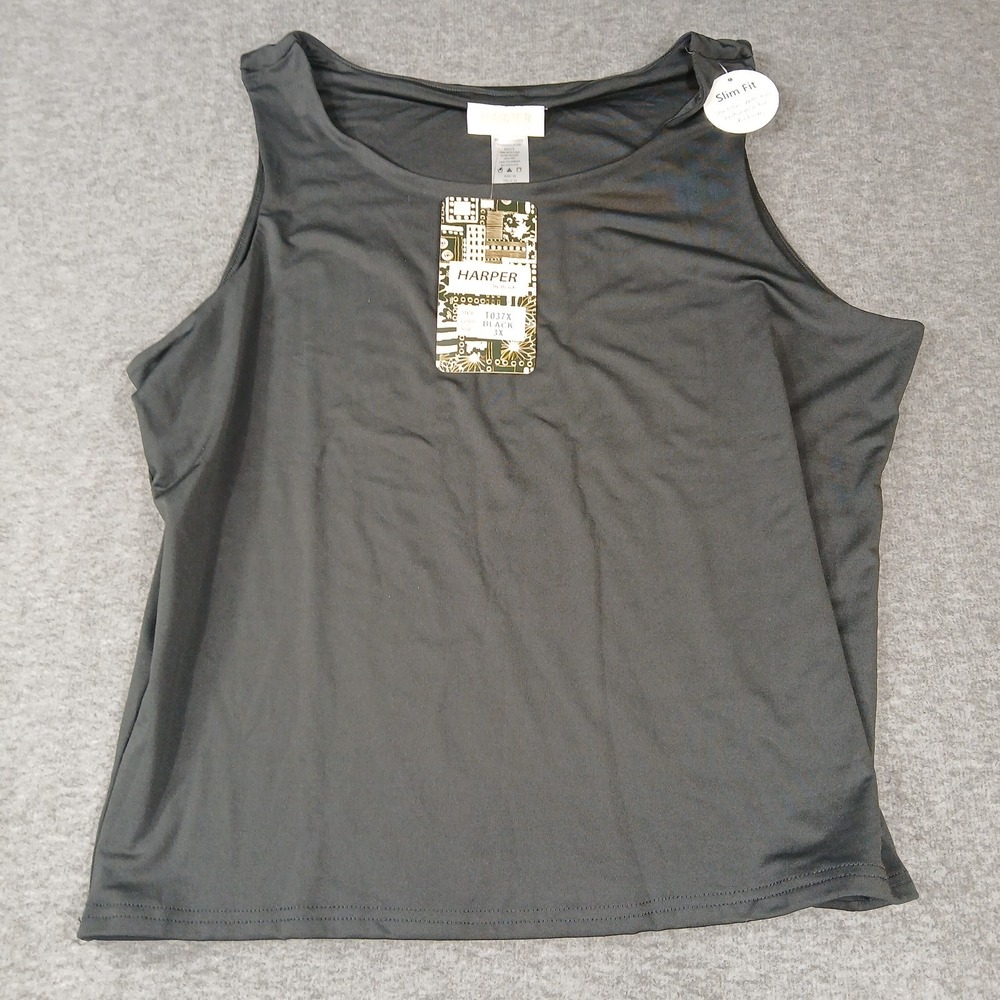 Harper By Block Black 3X Women's Slim‎ Fit Style T037X Sleevless Top